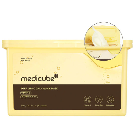 Medicube Deep Vita C Daily Quick 30 Sheet Masks - Vegan Certified Korean Face Masks