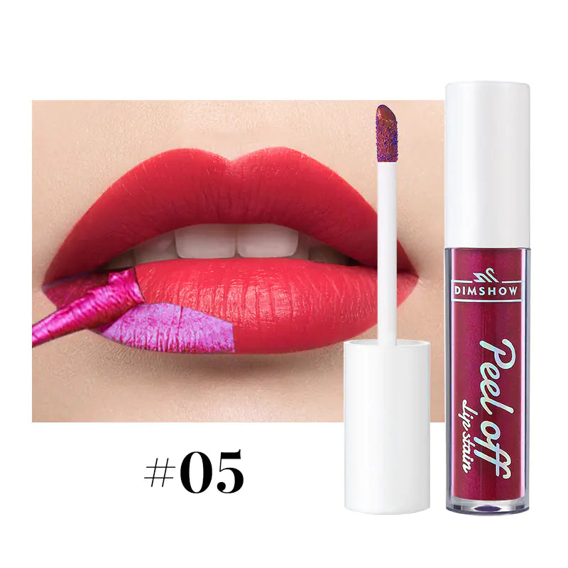 6 Colors Peel Off Lip Gloss - Waterproof Velvet Liquid
