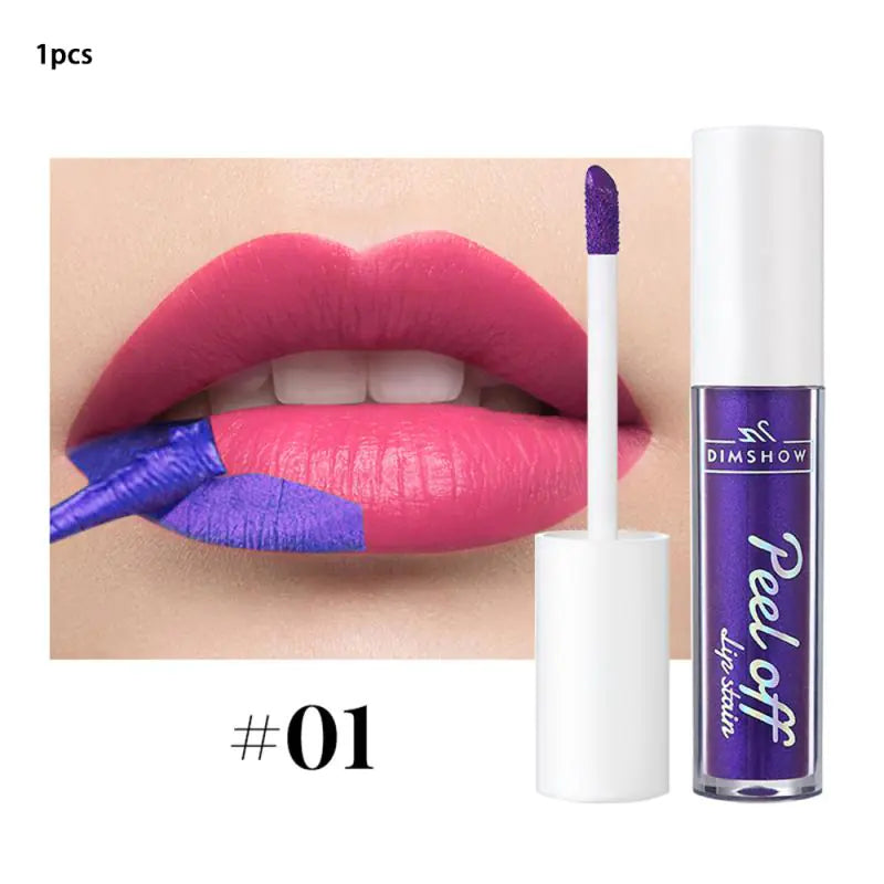 6 Colors Peel Off Lip Gloss - Waterproof Velvet Liquid