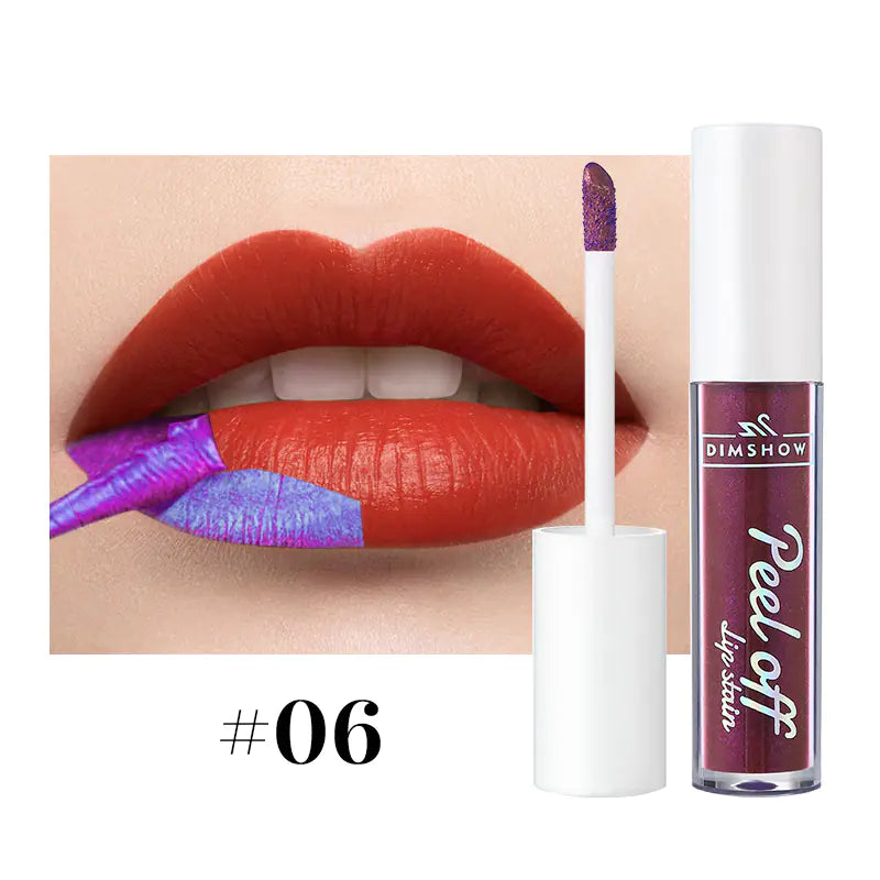 6 Colors Peel Off Lip Gloss - Waterproof Velvet Liquid