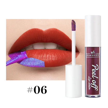 6 Colors Peel Off Lip Gloss - Waterproof Velvet Liquid